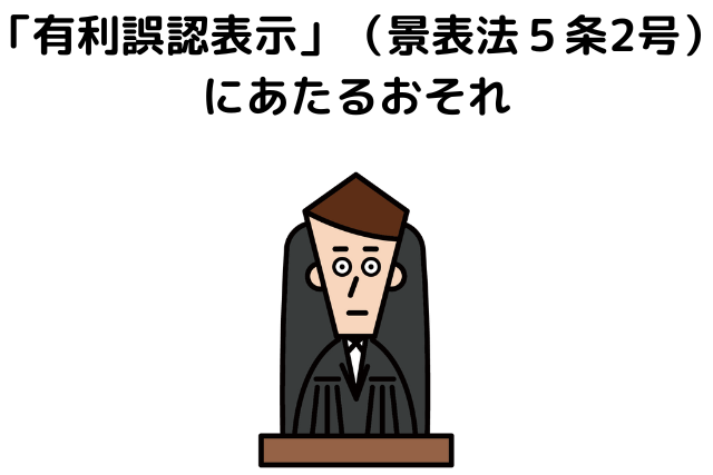 「有利誤認表示」（景表法５条2号）にあたるおそれ